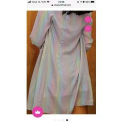 Oversized holographic shirt TOPSHOP asos regenboog zilver