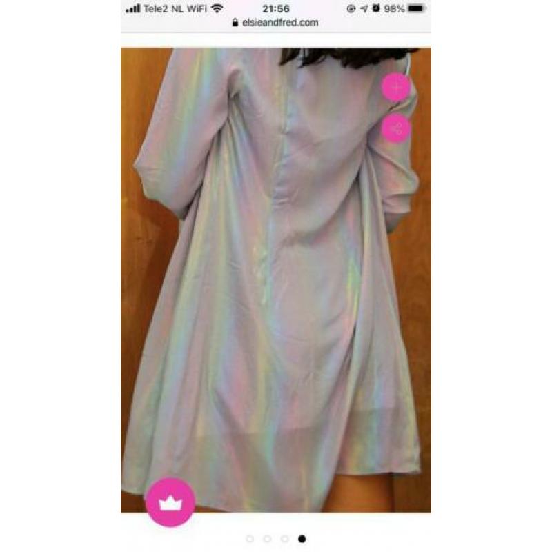 Oversized holographic shirt TOPSHOP asos regenboog zilver