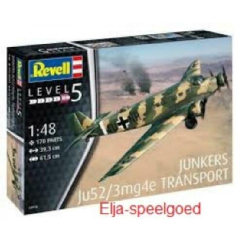 NIEUW Revell 1:48 JUNKER Ju-52/3M transprte 03918 modelbouw