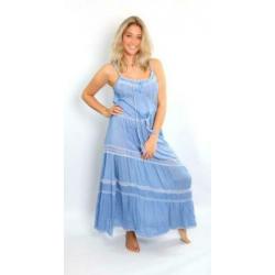 Nieuw ibiza flower jurk blauw 38/40