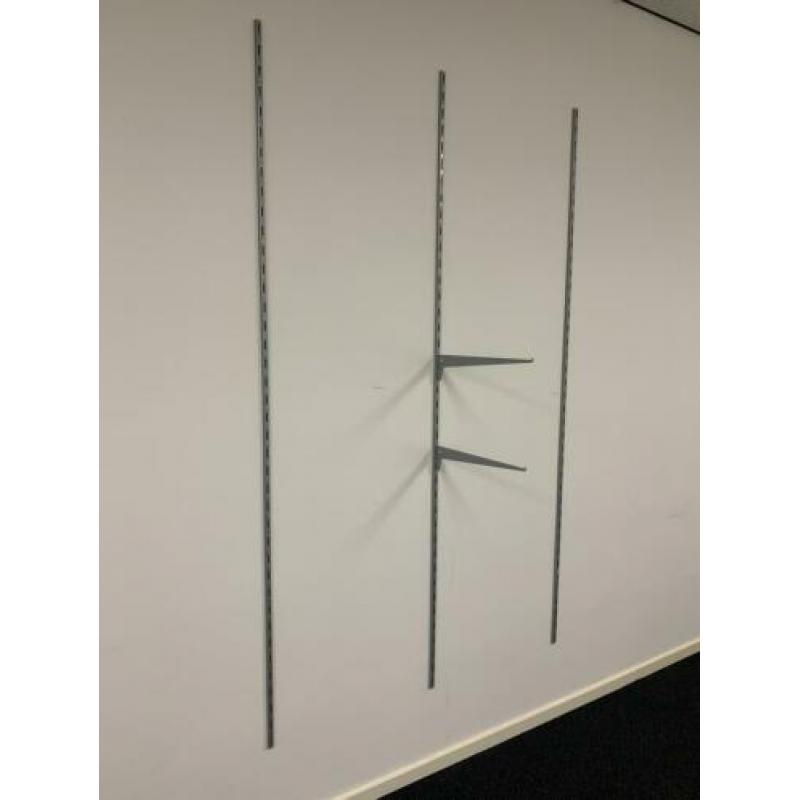 Rails 200 cm + 40 cm metalen plankhouders