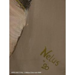 acrylverf schilderij - Zeeuwse boerin - Meriete - sepia