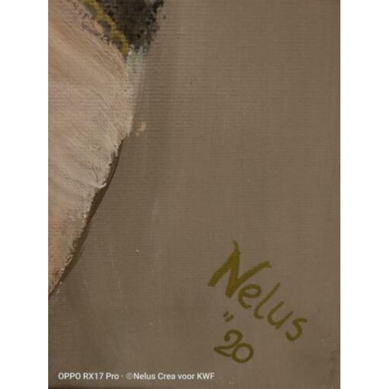 acrylverf schilderij - Zeeuwse boerin - Meriete - sepia