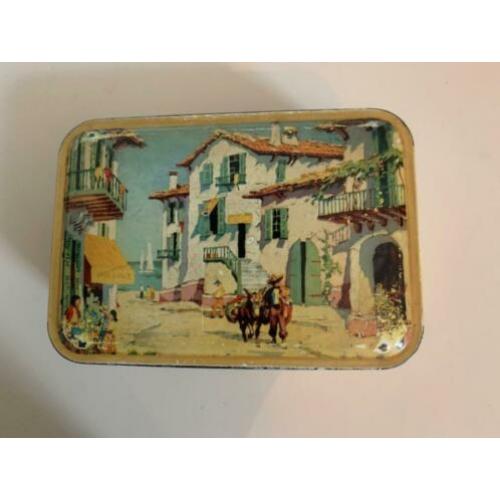 Oud mediterraans blikje uit Spanje of Portugal. Vintage blik