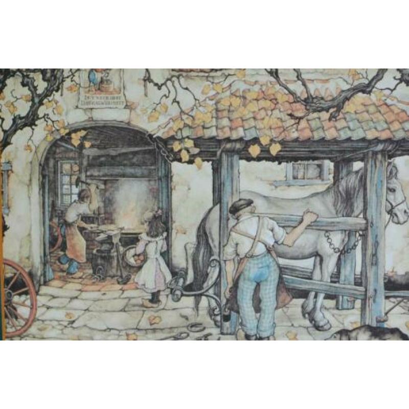 Anton Pieck 2 puzzels - Het station en De hoefsmid