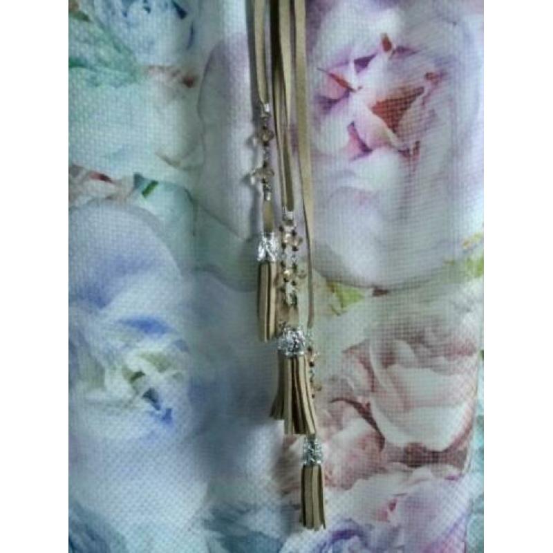 Romantische pastel blouse + sjaal van Caroline Biss maat 38
