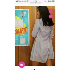 Oversized holographic shirt TOPSHOP asos regenboog zilver