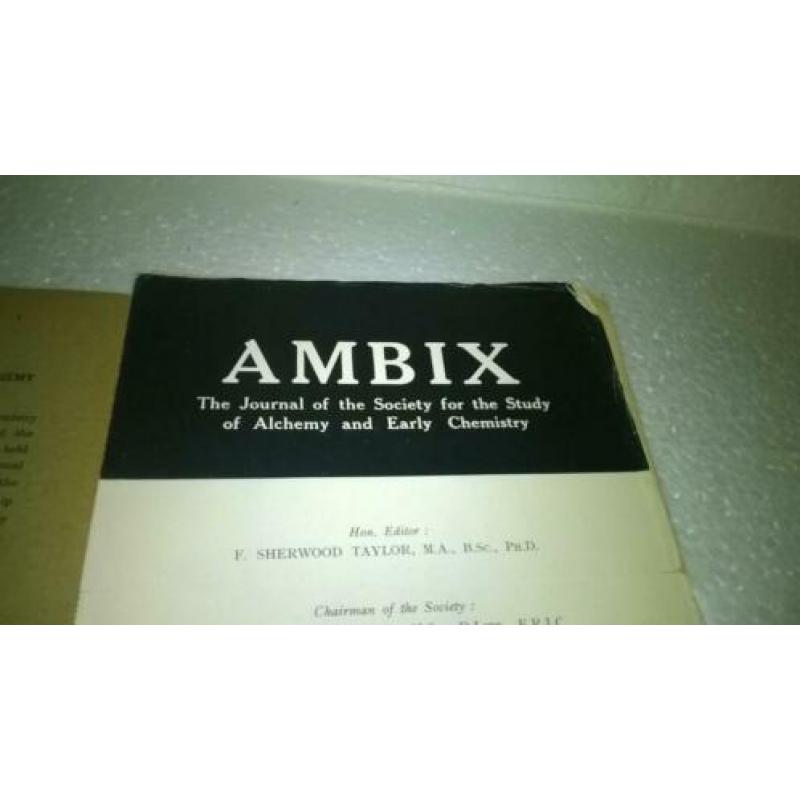 Ambix nr 1 / Journal of the Society for the study of Alchemy