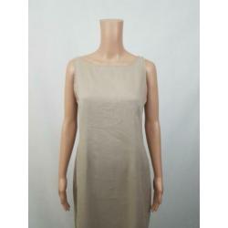 Sarah Pacini nieuwstaat beige linnen maxi dress jurk mt 38