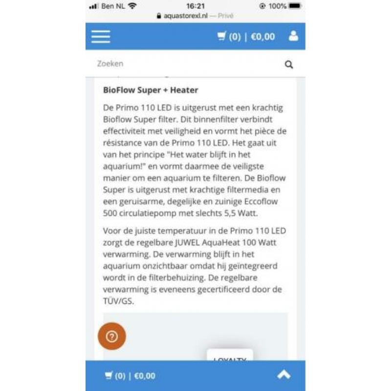 Juwel interne filter en interne thermo