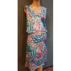Vintage zomer jurk (60s/70s) met abstract patroon ( MT M)