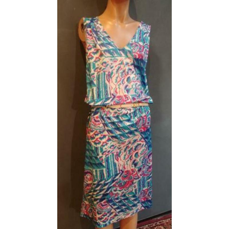Vintage zomer jurk (60s/70s) met abstract patroon ( MT M)