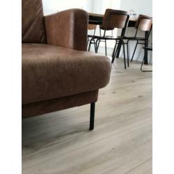 Leren cognac bank. Retro vintage stijl