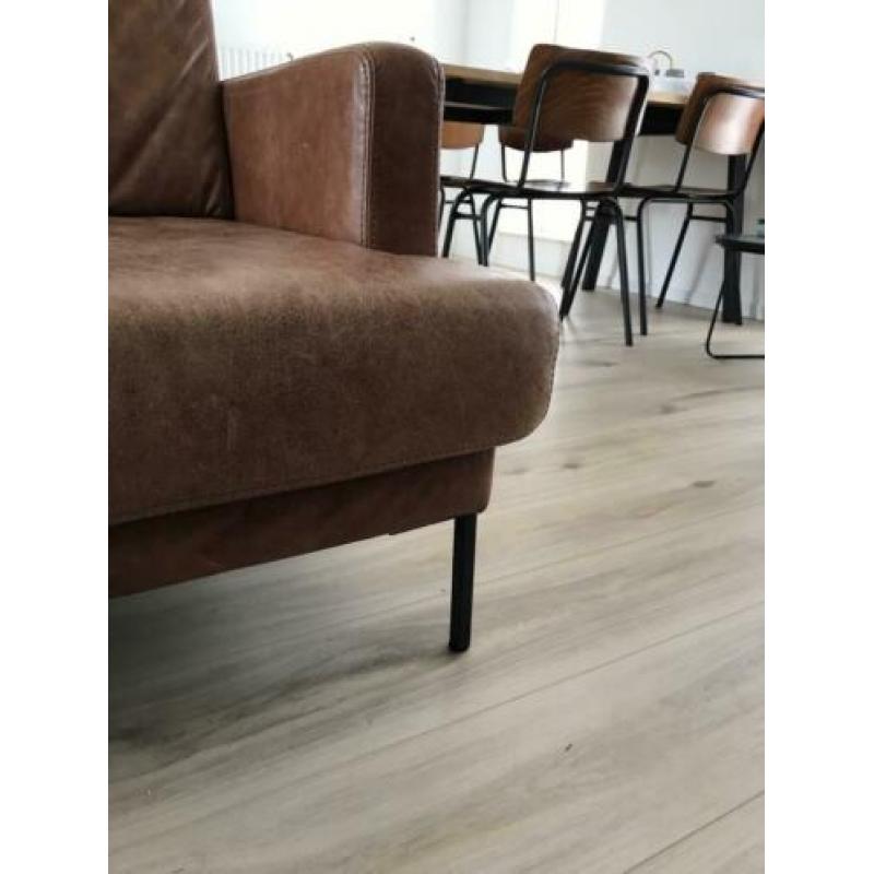 Leren cognac bank. Retro vintage stijl