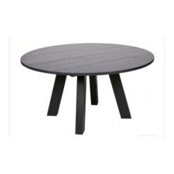 Rhonda woood zwarte tafel 150cm doorsnede - rond
