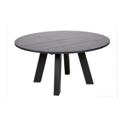 Rhonda woood zwarte tafel 150cm doorsnede - rond