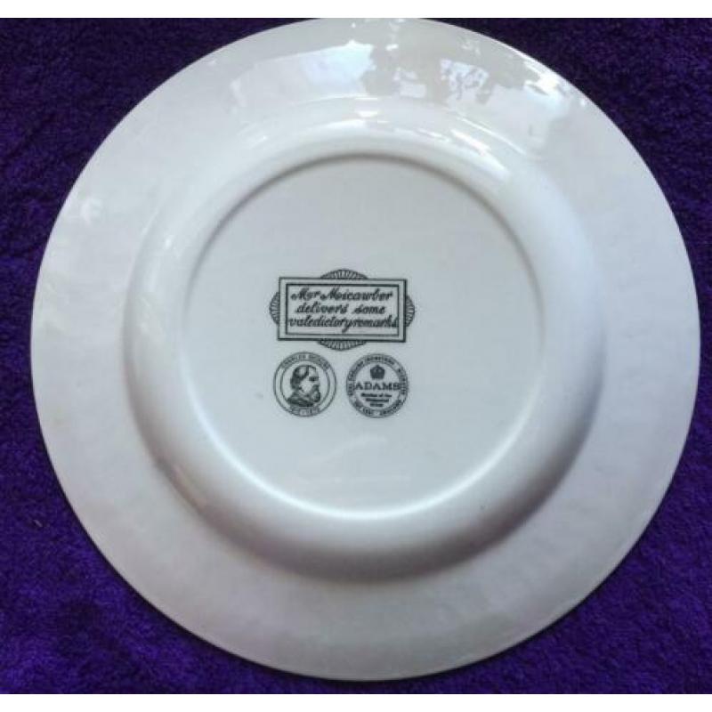 Adams Wedgwood groep wandbord Charles Dickens Mr. Micawber