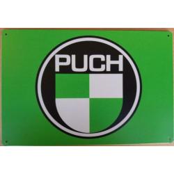 Puch bromfiets logo reclamebord wandbord van metaal 30x20
