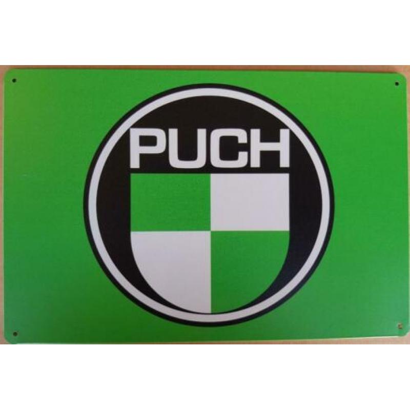 Puch bromfiets logo reclamebord wandbord van metaal 30x20