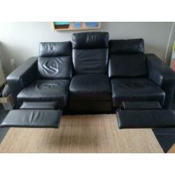 Relaxbank zwart leer
