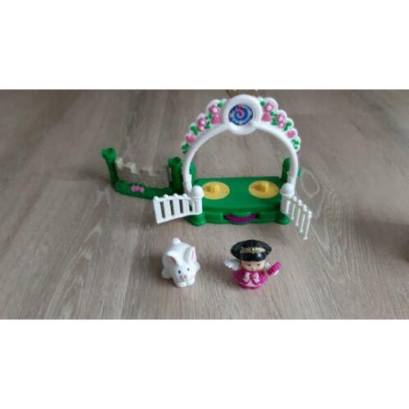 Set Little people, auto + caravan, vliegtuig, koets en auto