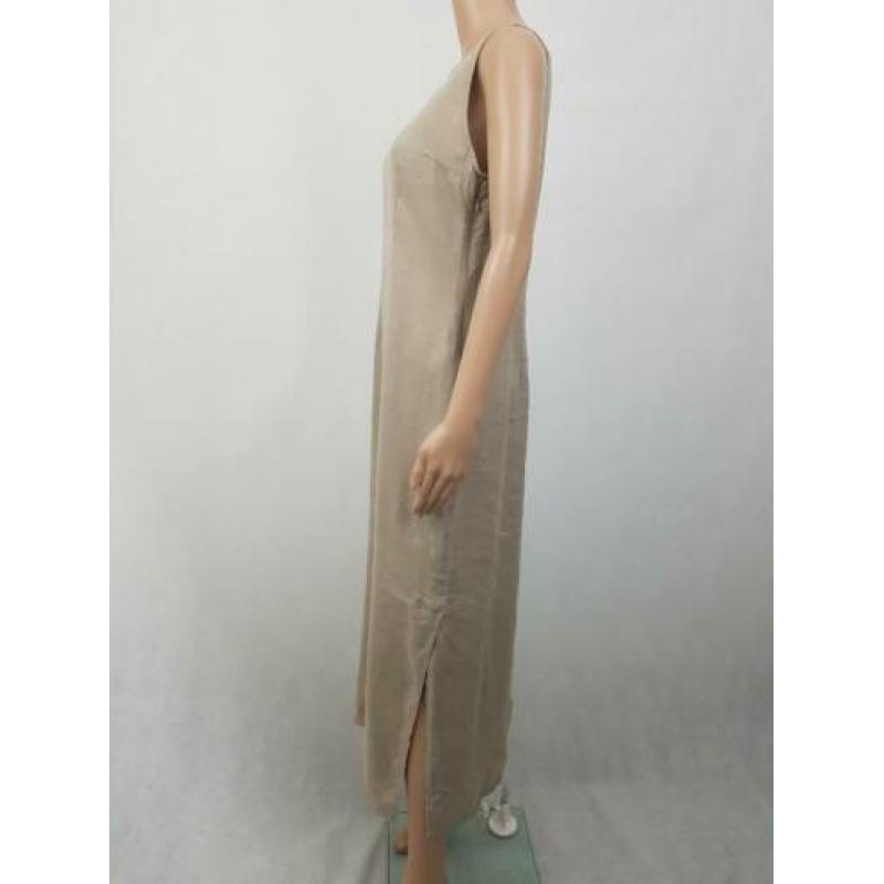 Sarah Pacini nieuwstaat beige linnen maxi dress jurk mt 38