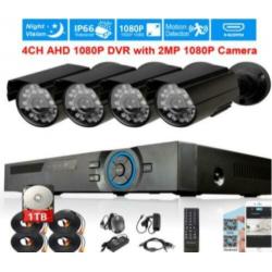 Complete prof. set 4 x 2Mp camera + 4Ch DVR +1Tb HDisk 5