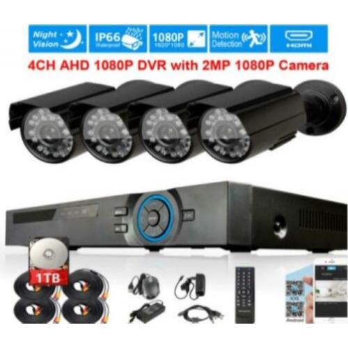 Complete prof. set 4 x 2Mp camera + 4Ch DVR +1Tb HDisk 5
