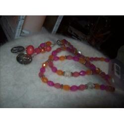 Ketting met Hangers Roze / Oranje tinten