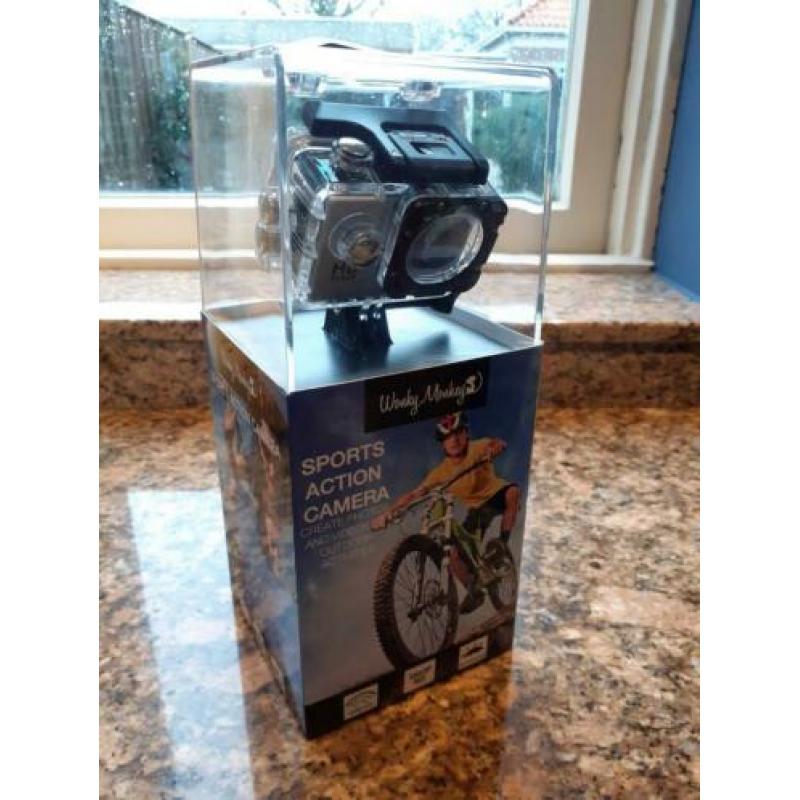 Wonky Monkey sports action camera, ongebruikt in verpakking