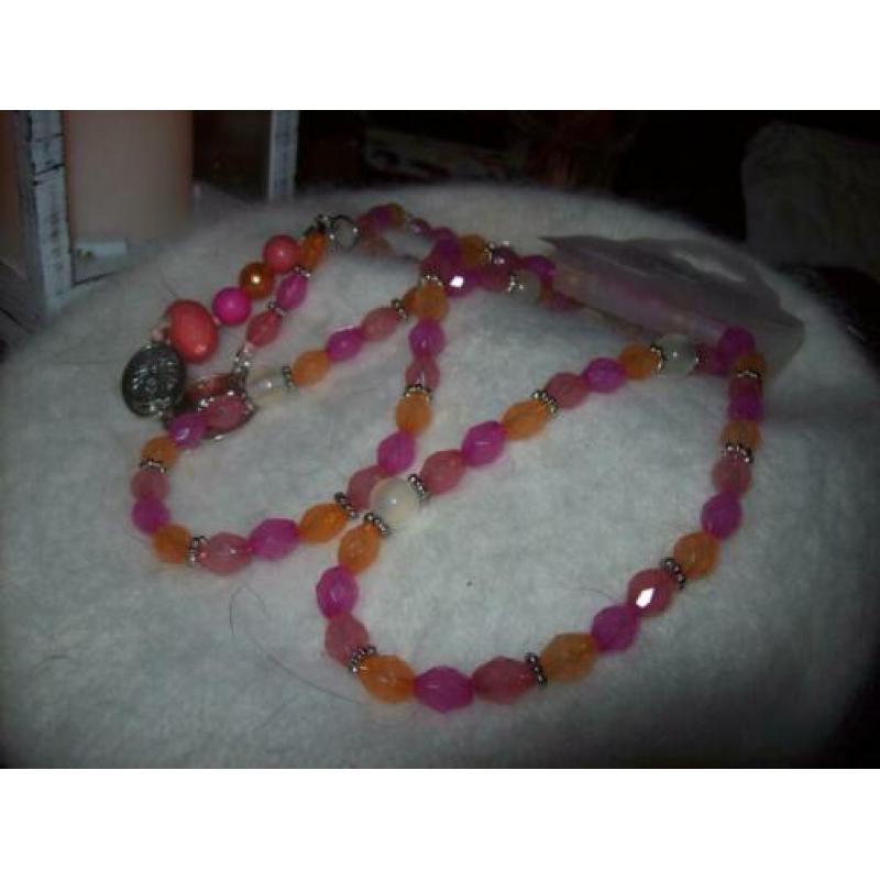 Ketting met Hangers Roze / Oranje tinten