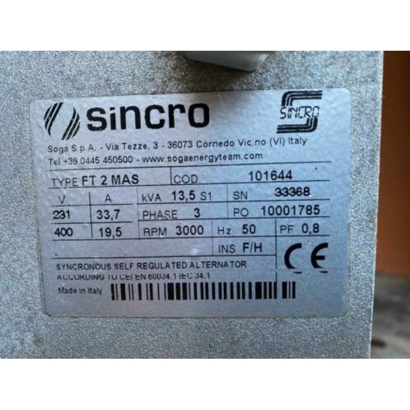 Krachtpatser! Aggregaat 13,5 KVA In compacte uitvoering!