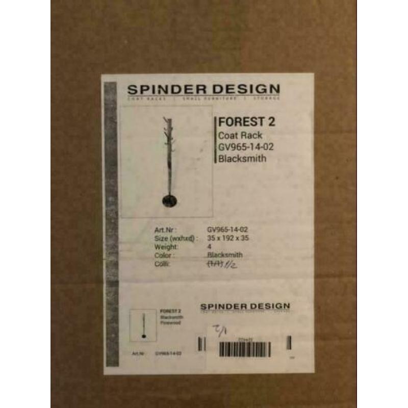 Spinder design forest 2 staande kapstok nieuw