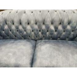 Chesterfield bank vintage blauw + bezorging gratis