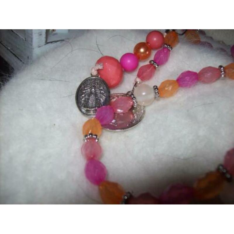 Ketting met Hangers Roze / Oranje tinten