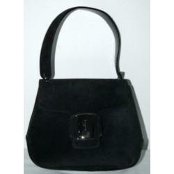 NIEUW suede Salvatore Ferragamo tasje, damestas, tas, zwart