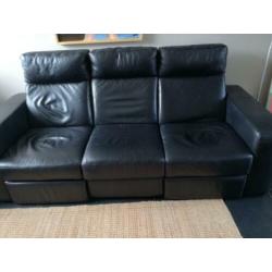 Relaxbank zwart leer