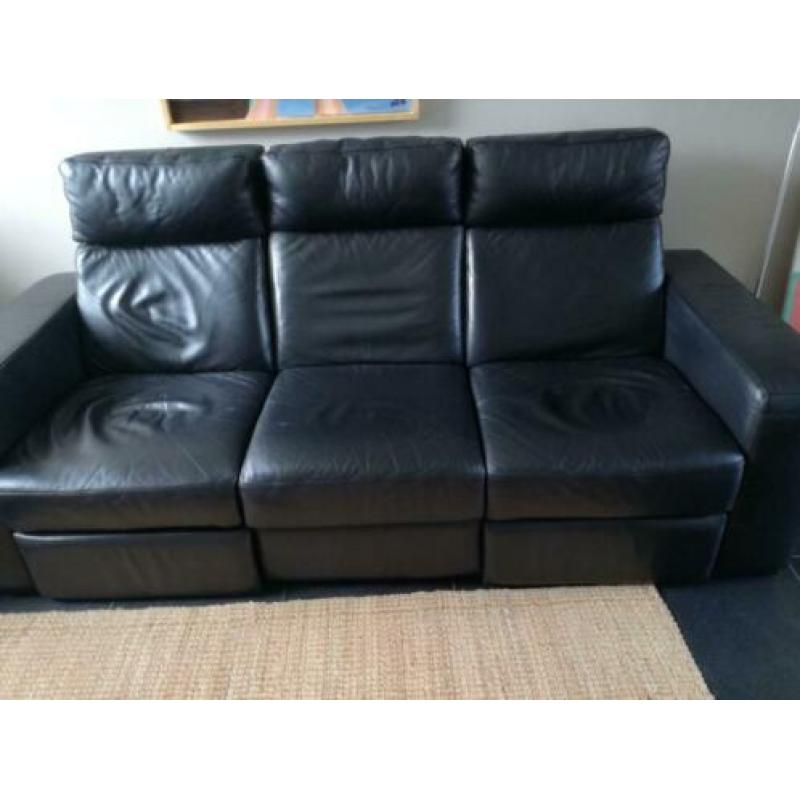 Relaxbank zwart leer