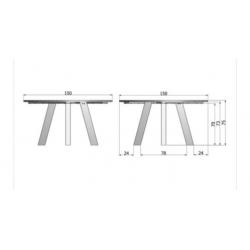 Rhonda woood zwarte tafel 150cm doorsnede - rond