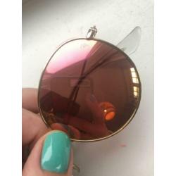 Ray-ban folding pink gold