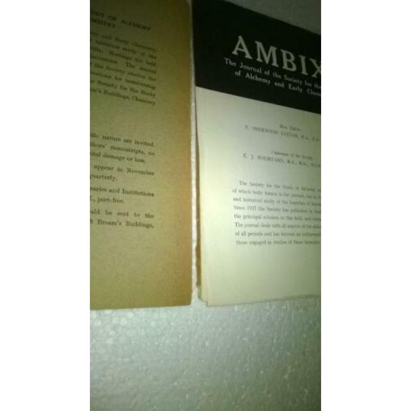 Ambix nr 1 / Journal of the Society for the study of Alchemy