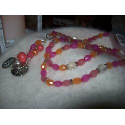 Ketting met Hangers Roze / Oranje tinten