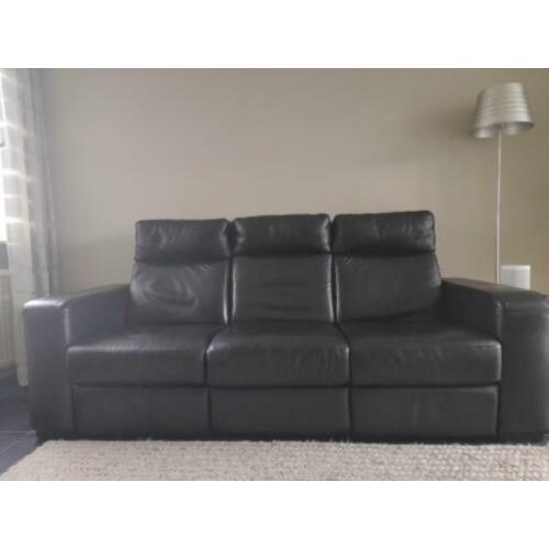 Relaxbank zwart leer