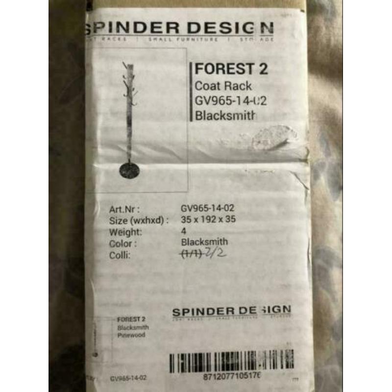 Spinder design forest 2 staande kapstok nieuw