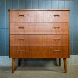Vintage Retro Midcentury Scandinavische Ladekast Kast Bruin
