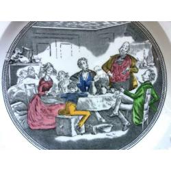 Adams Wedgwood groep wandbord Charles Dickens Mr. Micawber