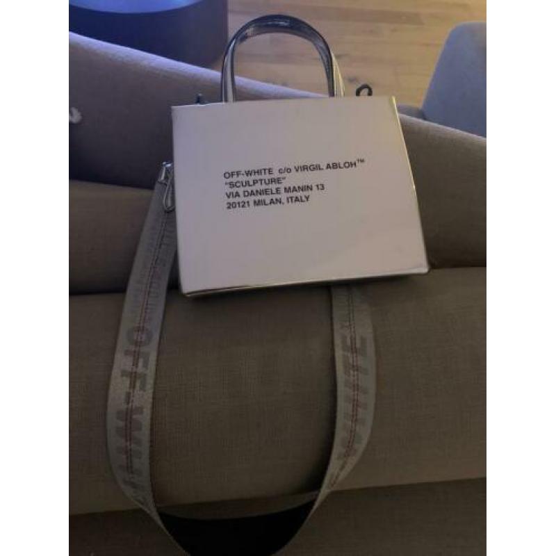 Off white mirrored silver bag