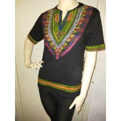 Zwarte Afrikaanse Dashiki t-shirt maat s