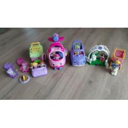 Set Little people, auto + caravan, vliegtuig, koets en auto
