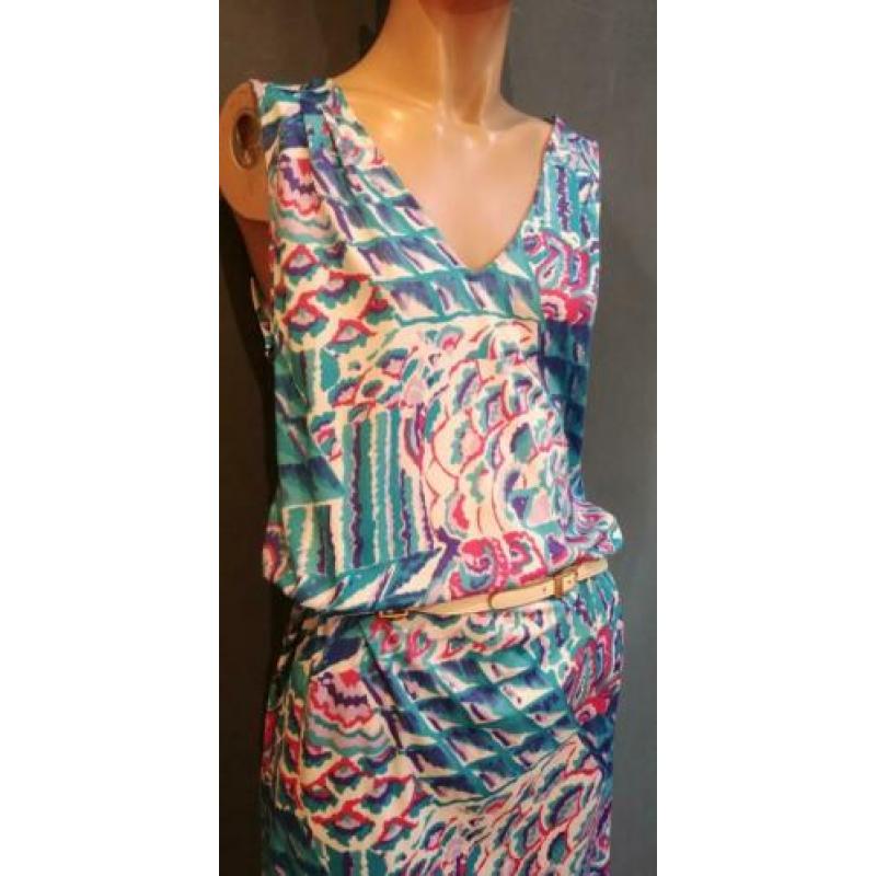 Vintage zomer jurk (60s/70s) met abstract patroon ( MT M)